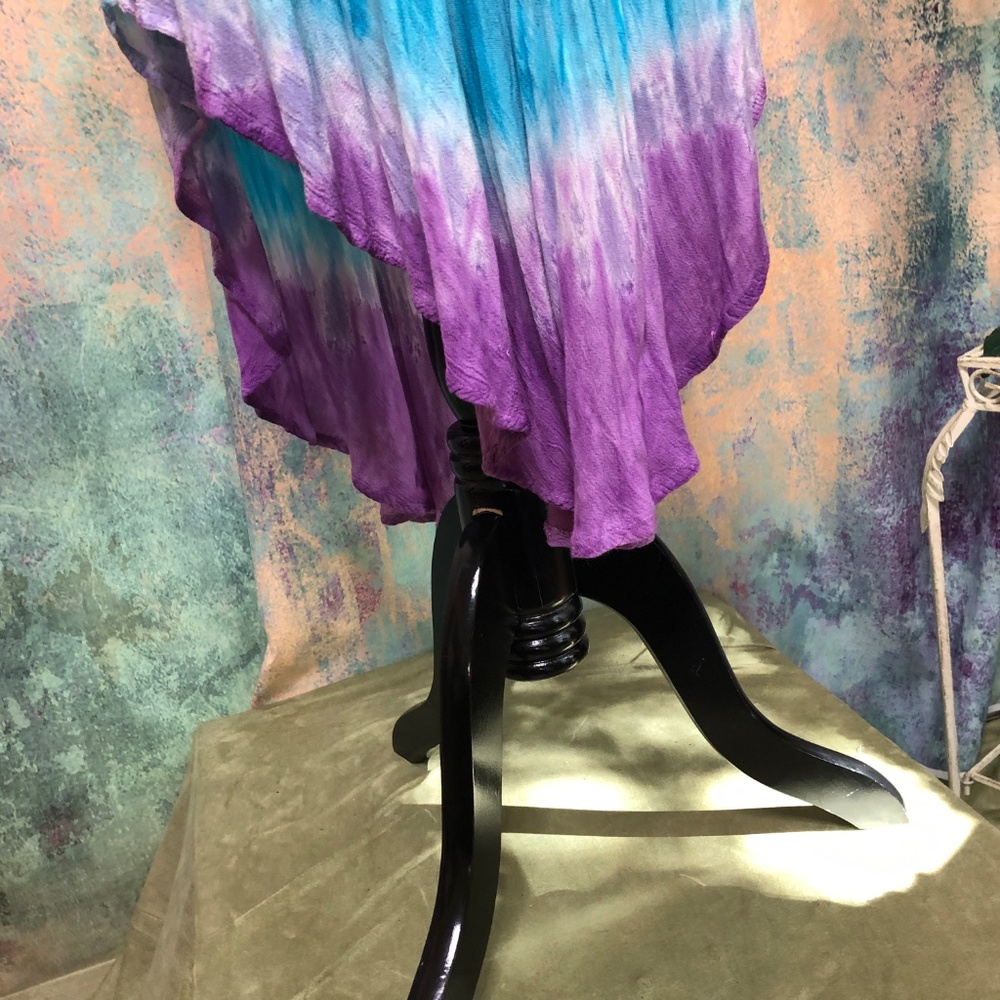 📌Shoreline Handkerchief Relaxed Fit One Size Tie Dye Tank Dress - Picture 4 of 16